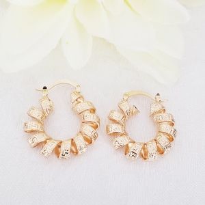 Twisted Women's Hoops. 14K Gold Plated. New